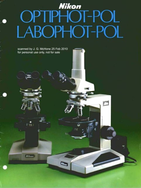 Nikon Optiphot Pol and Labophot Pol Brochure - Earth-2-Geologists