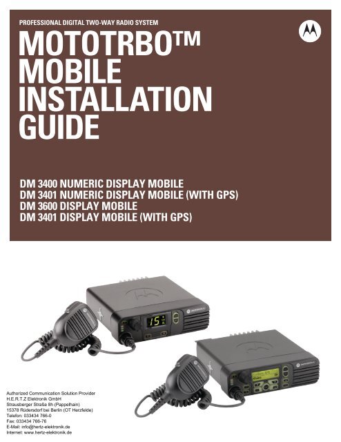 mototrboâ¢ mobile installation guide - HERTZ Elektronik GmbH