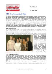 ABC : Des femmes de la Bible - Diocèse de Sion