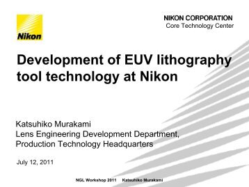 Development of EUV lithography tool technology at Nikon