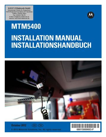 MTM5400 Installation Manual â  EN,DE - HERTZ Elektronik GmbH