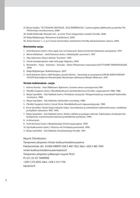 Kulttuurintutkimus Pirkanmaalla - kohteena ... - Pirkanmaan liitto