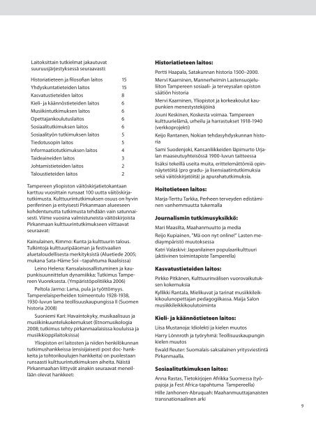 Kulttuurintutkimus Pirkanmaalla - kohteena ... - Pirkanmaan liitto