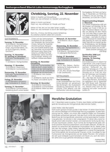 15. bis 28. november 2009 - Kirchenblatt