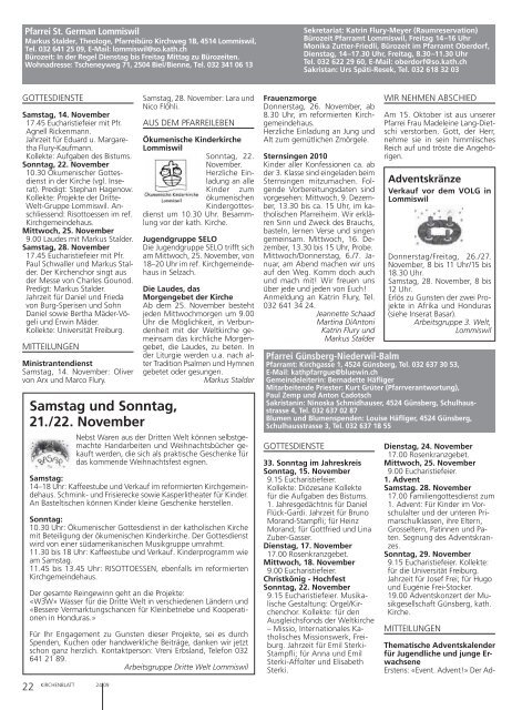 15. bis 28. november 2009 - Kirchenblatt