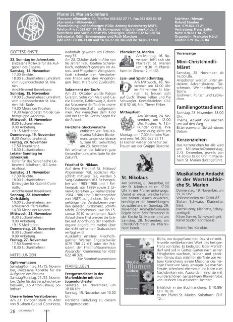 15. bis 28. november 2009 - Kirchenblatt
