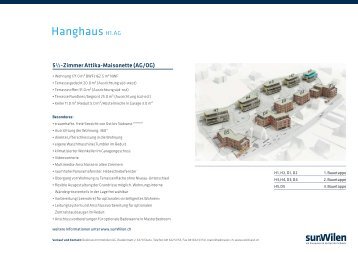 Grundrisse "Hanghäuser" - Redinvest Immobilien AG