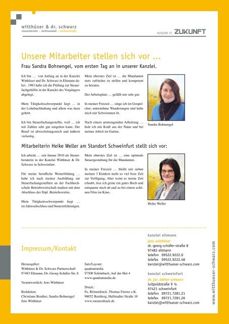 Kundenmagazin - Ausgabe 1 - witthueser-schwarz.com