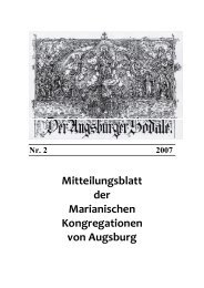 Sodale Nr. 2 2007 - Marianische Kongregationen Augsburg
