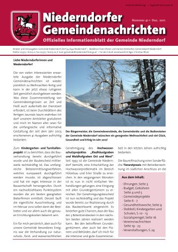 Offizielles Informationsblatt der Gemeinde Niederndorf