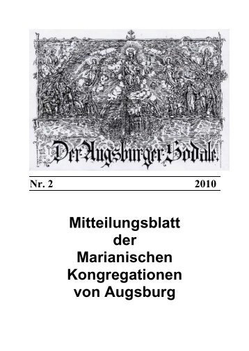 Mitteilungsblatt der Marianischen Kongregationen von Augsburg