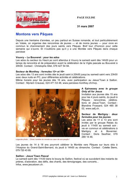 Montons vers Pâques