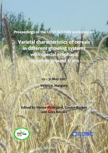 Varietal characteristics of cereals in different growing ... - COST860