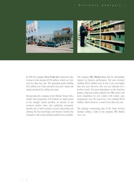 Annual report 2005 - Sava dd
