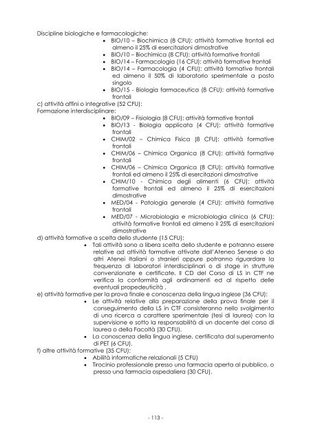 FACOLTÀ DI FARMACIA Anno Accademico 2010/2011