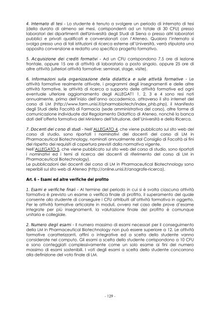 FACOLTÀ DI FARMACIA Anno Accademico 2010/2011