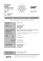 Agrément Technique Européen ATE-05/0130