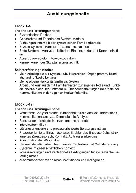 Systemisch Arbeiten und Beraten SAB MV 10 2010-2012