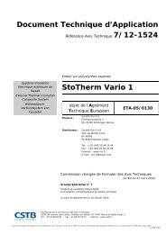 Document Technique d'Application StoTherm Vario 1 - Sto AG