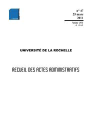 RAA - numéro 47 du 25 mars 2011 - Université de La Rochelle
