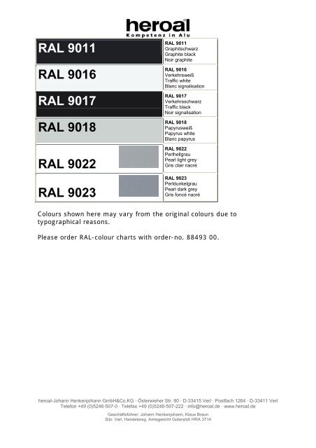 Ral 7016 Colour Chart