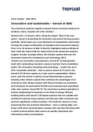 Innovative and sustainable â heroal at BAU