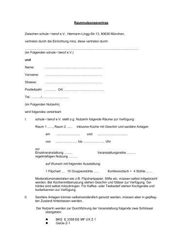 Raumnutzungsvertrag (PDF, ca. 80 KB) - Mira