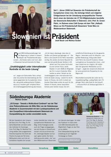 Steiermark Report April 2008 - einseitige Ansicht - Kommunikation ...