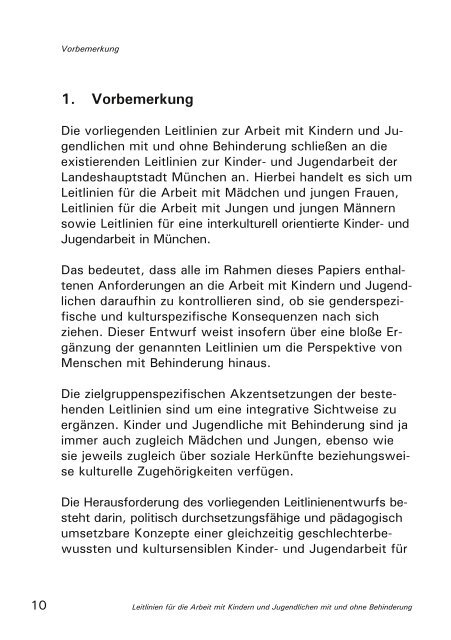 Leitlinien für die Arbeit mit Kindern und Jugendlichen - Mira