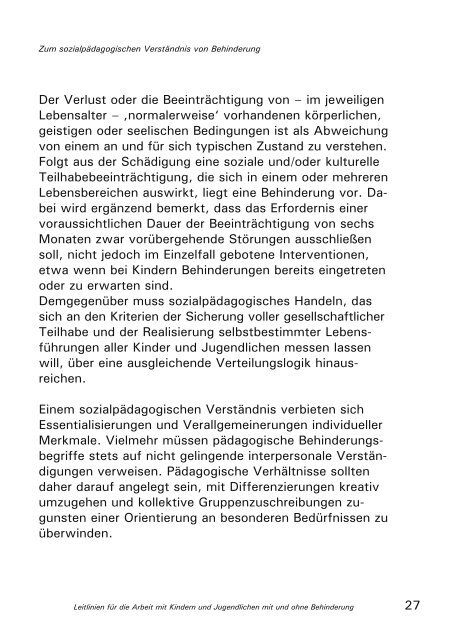 Leitlinien für die Arbeit mit Kindern und Jugendlichen - Mira