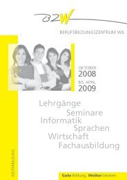 Allgemeine Informationen Allgemeine Informationen - BZ Wil