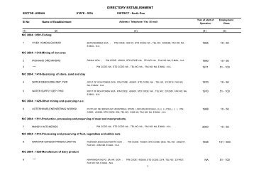 directory establishment - Government Of India Ministry Of Statistics ...