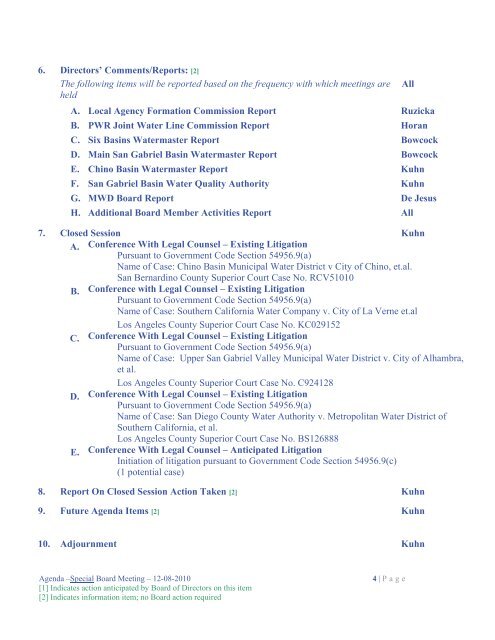 Special Board Meeting Packet - Three Valleys Municipal Water District