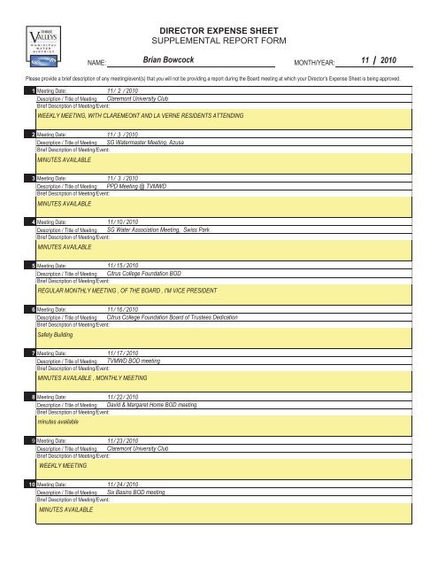 Special Board Meeting Packet - Three Valleys Municipal Water District