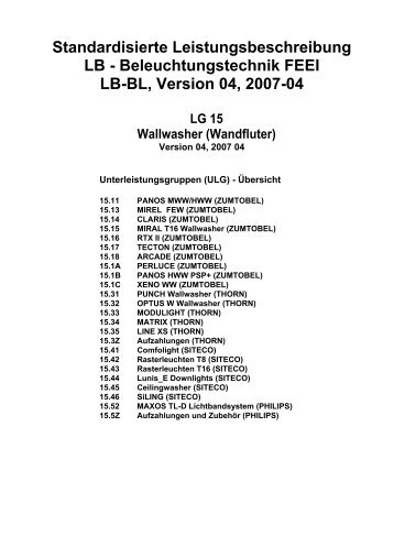 Standardisierte Leistungsbeschreibung LB ... - FEEI