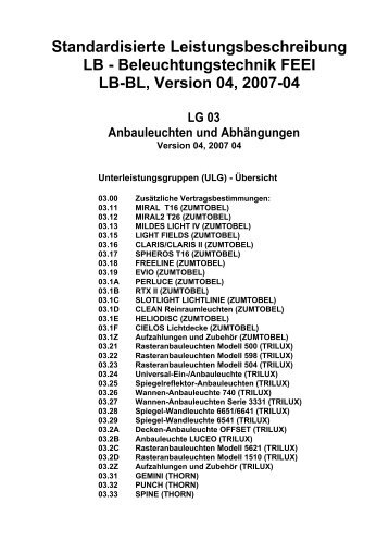 Standardisierte Leistungsbeschreibung LB ... - FEEI