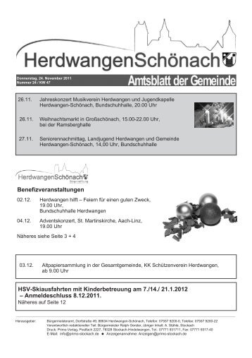 Adventskonzert in Aach-Linz - Herdwangen-SchÃ¶nach