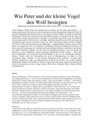 Wie Peter und der kleine Vogel den Wolf besiegten - bei Mirakulum