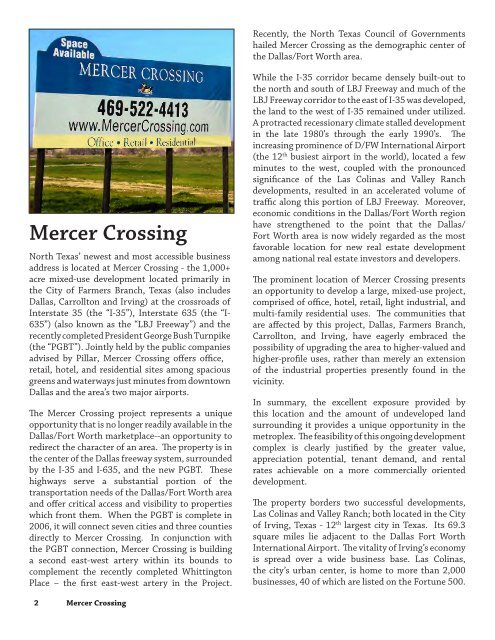 A 1000+ acre corporate park in the most ... - Mercer Crossing