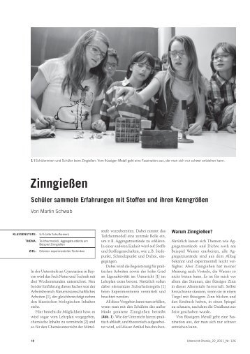 Schwab, Martin: Zinngießen - Fachreferent Chemie