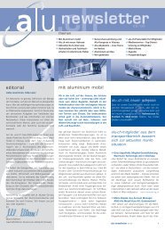 newsletter - Aluminium-Verband Schweiz