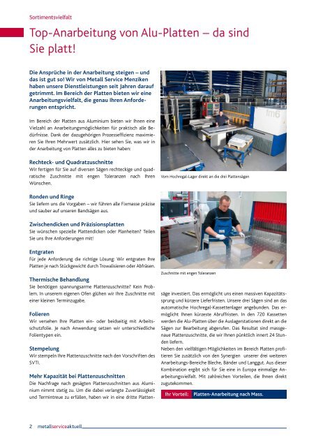 Kundenzeitschrift PDF - Metall Service Menziken