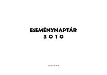 Eseménynaptár 2 0 1 0 - Communitas Alapítvány