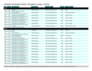 Valentino Production Music: Evergreen Library: Timing