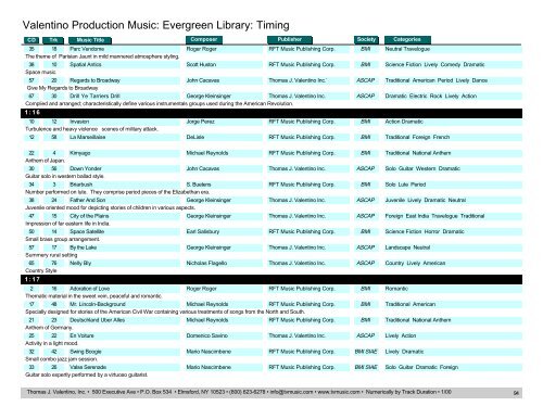 Valentino Production Music: Evergreen Library: Timing