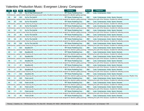 Valentino Production Music: Evergreen Library: Composer