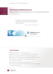 TÜV Rheinland Mitarbeiterportal CMS mit SAP ... - e-Spirit AG