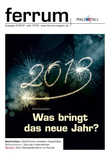 Was bringt das neue Jahr? - PfalzMetall