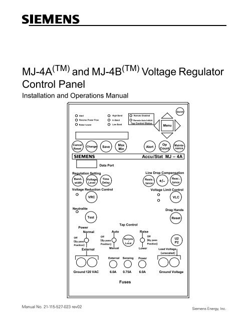 Kostuum resultaat Onaangenaam MJ-4A Manual - Siemens