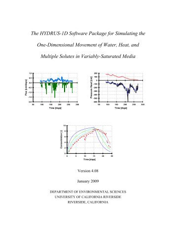 The HYDRUS-1D Software Package for Simulating ... - PC-Progress